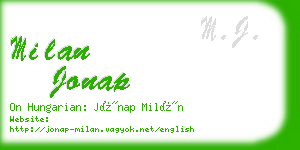 milan jonap business card